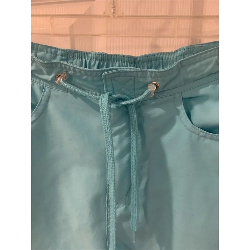 Body Glove Swim Shorts Elastic Waist‎ Drawstring Pockets Aqua Blue Sz S